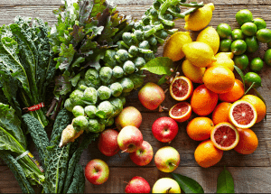 a group of fruits and vegetables on a wood surface Healthy Weight Loss Diets Marlow