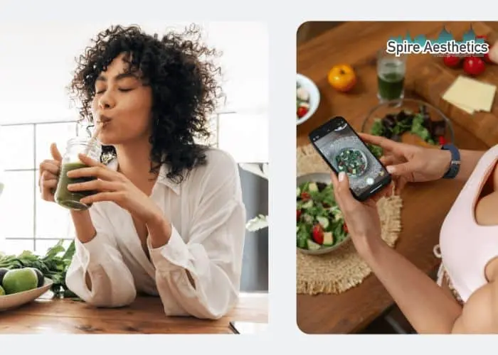 Image of woman looking into her diet and fat freezing Marlow to improve her health