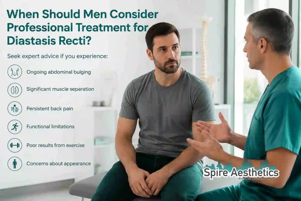 When Should Men Consider Professional Treatment for Diastasis Recti Marlow?